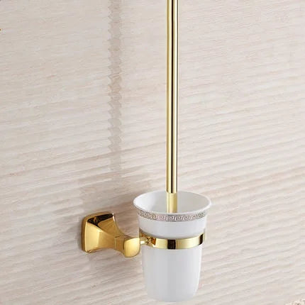 طقم اكسسوارات حمام ذهبي DecorBites™ للمناشف والورق والفرش والمزيد