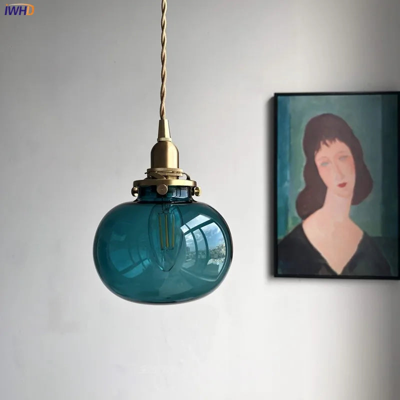DecorBites™ Glass Ball Pendant Light: Nordic Modern LED Lamp for Bedroom and Bathroom