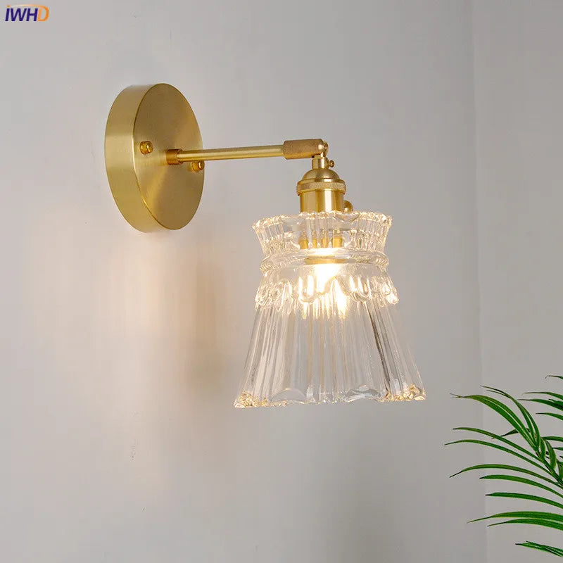 أضواء جدارية نحاسية يابانية DecorBites™ مصباح جداري LED حديث لغرفة النوم والسلالم والمرآة