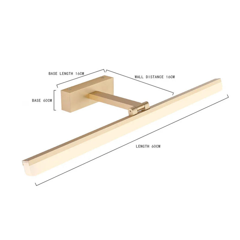 DecorBites™ Acrylic Golden Mirror Cabinet Lamp 40CM for Bathroom, Bedroom, and Cosmestic Lighting