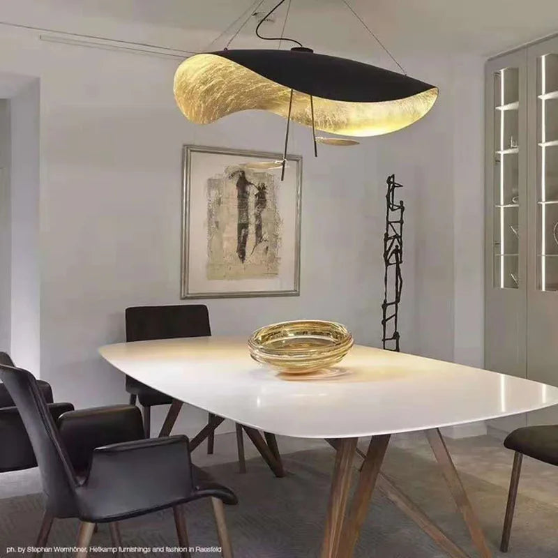 DecorBites™ Gold Texture LED Pendant Light Fixture for Living Room & Bedroom Decor