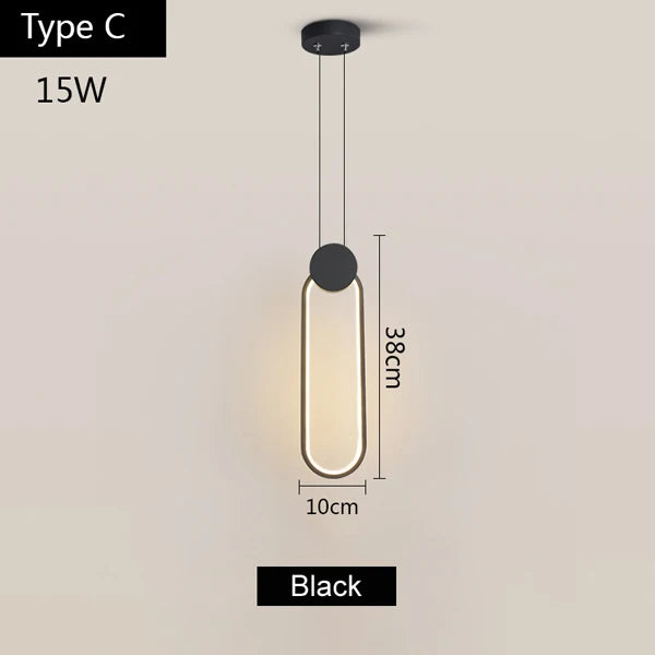 مصباح قلادة DecorBites™ LED ألومنيوم للمطبخ، المطعم، البار، غرفة المعيشة، غرفة النوم