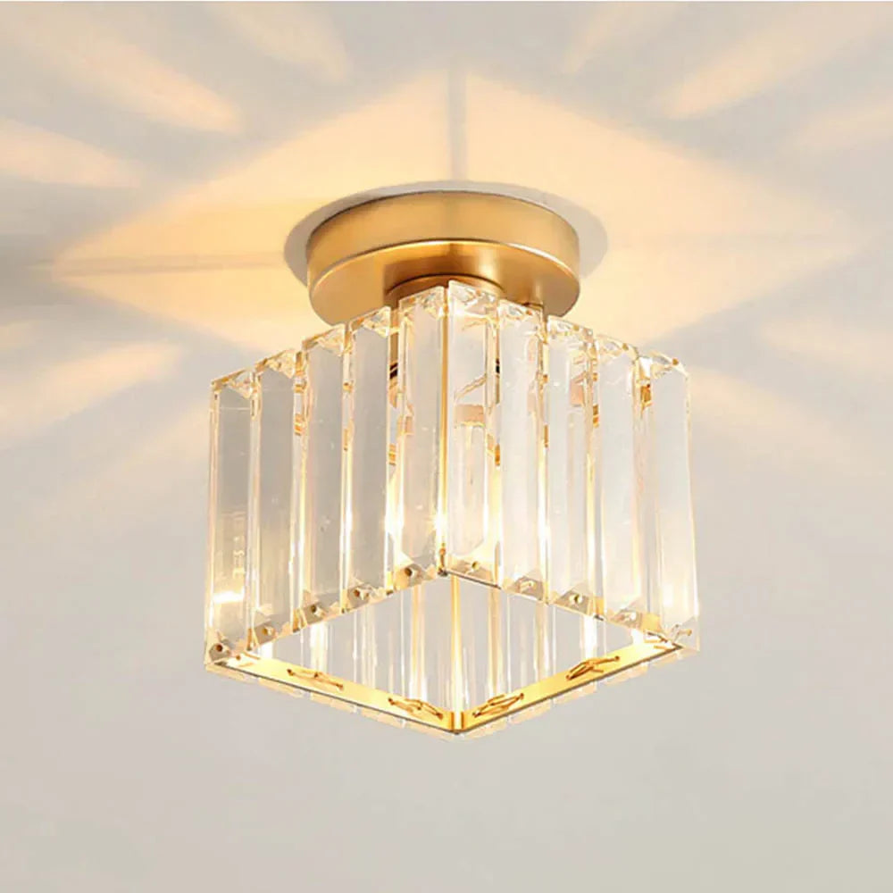 DecorBites™ Crystal Pendant Ceiling Light, Modern E27 Semi Flush Design for Home Decor