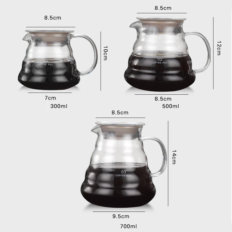 DecorBites™ Cloud Shaped Glass Coffee Kettle Heat Resistant Teapot 360/600/800ml