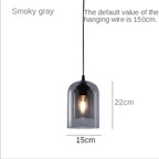 Nordic Smoky Gray Glass Pendant Light