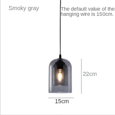 Nordic Smoky Gray Glass Pendant Light