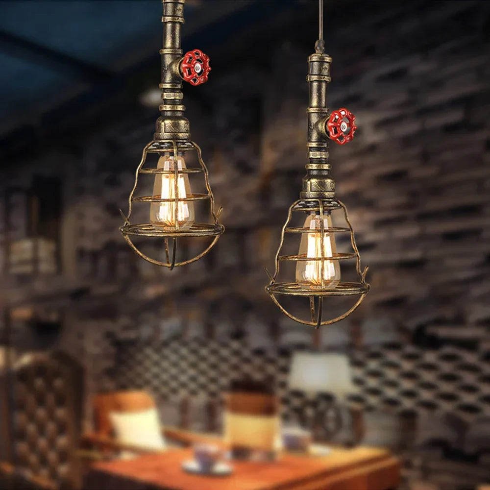 مصباح سقف DecorBites™ بتصميم صناعي عتيق على شكل أنبوب مياه