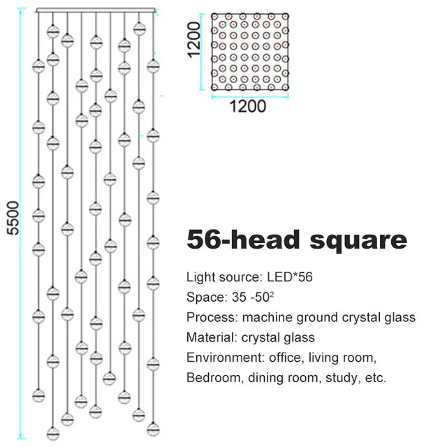DecorBites™ Crystal Ball Chandelier: Stylish Meteor Shower Lighting for Restaurant, Bar, and Home