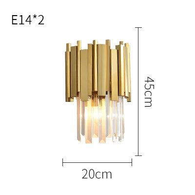 DecorBites™ Crystal Clear LED Wall Sconce Chrome Silver Gold Wall Light for Bedroom