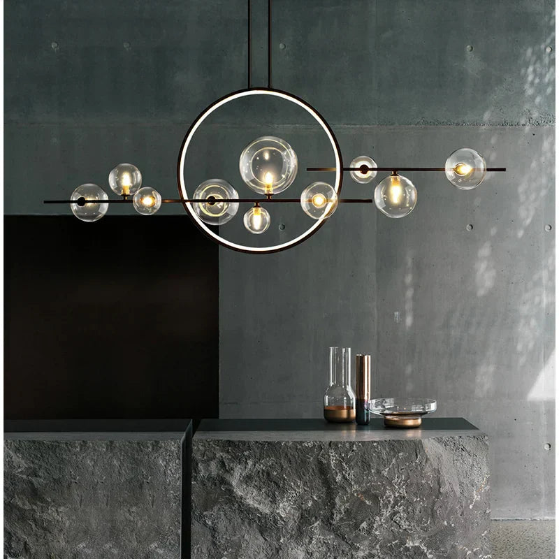 DecorBites™ Glass Ball LED Chandelier for Home Decor and Interior Lighting