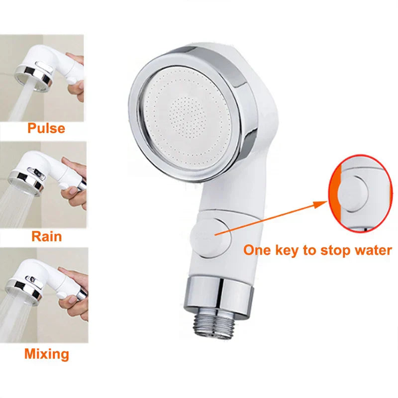 DecorBites™ 3 Modes White Water Faucet Handheld Shower Nozzle for Bathroom and Kitchen