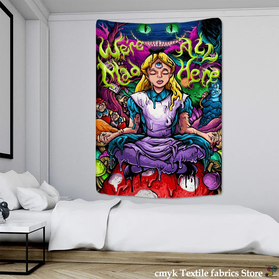 DecorBites™ Anime Girl Tapestry Wall Hanging for Magic Science Fiction Bohemian Decor