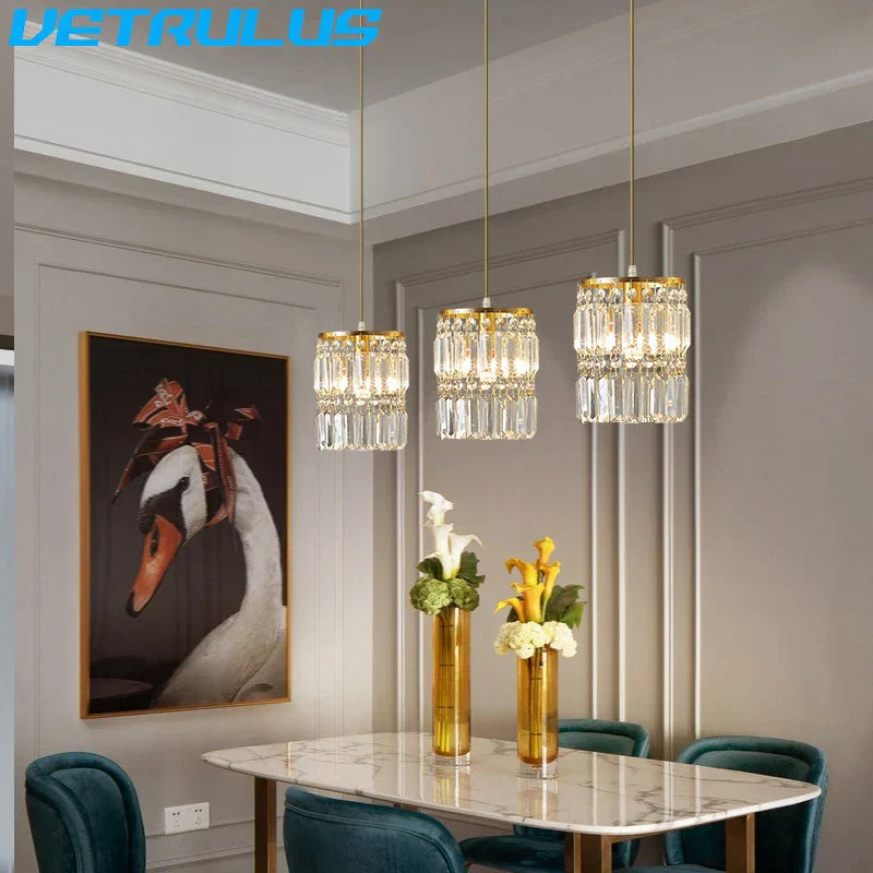 DecorBites™tm Crystal Pendant Light | Modern Chandelier for Dining Table and Kitchen Island