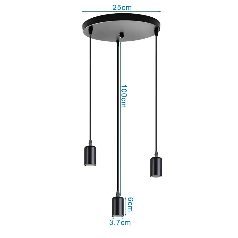 DecorBites™ Iron 3-Light Chandelier Pendant for Living Room Kitchen Restaurant