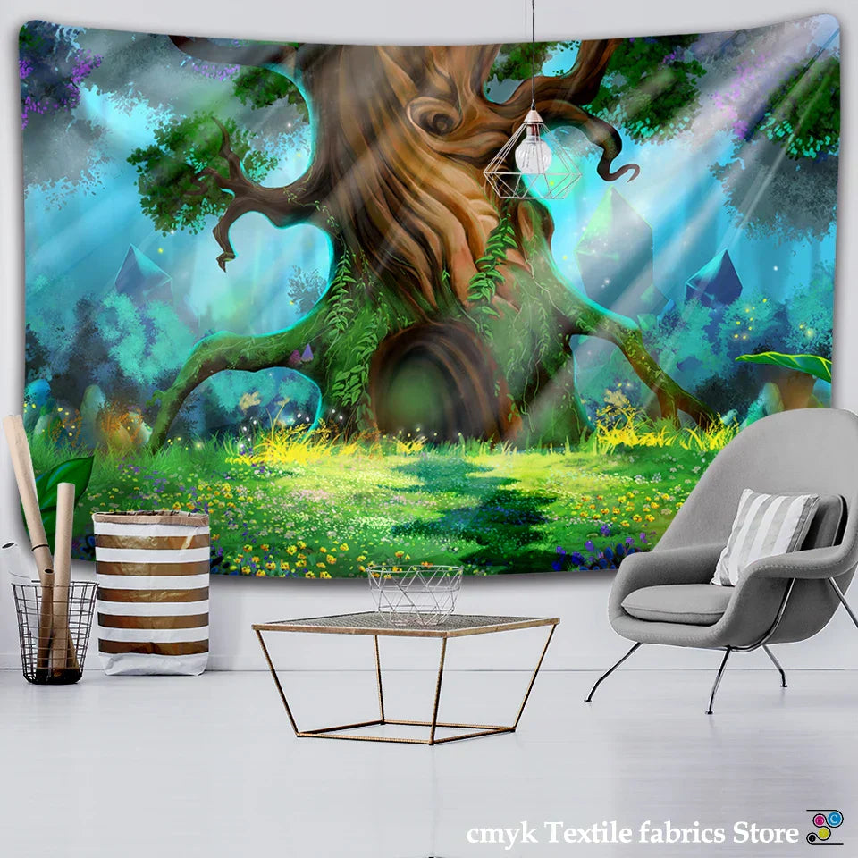 DecorBites™ 3D Print Hippie Wall Tapestry, Bohemian Home Decor Bed Sheet & Wall Hanging