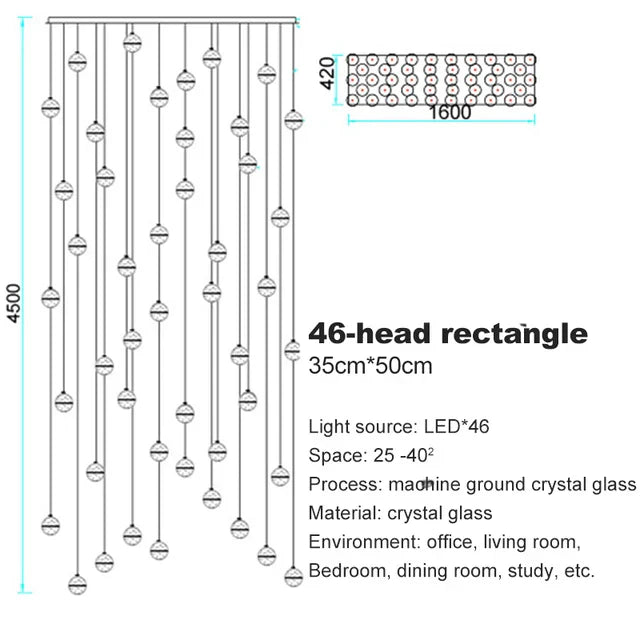DecorBites™ Crystal Ball Chandelier: Stylish Meteor Shower Lighting for Restaurant, Bar, and Home