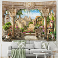 DecorBites™ Garden Landscape Wall Tapestry: Boho Hippie Wizardry Psychedelic Home Decor