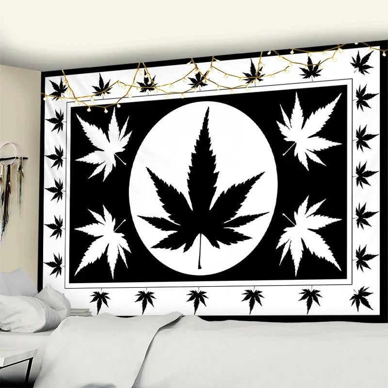 DecorBites™ 3D Printed Maple Leaf Wall Hanging Tapestry for Boho Home Decor