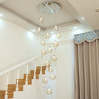 Modern Spiral Glass Ball Pendant Chandelier