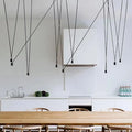 DecorBites™ Geometric Black Linear Pendant Lamp for Bedroom, Living Room, Bar, Hotel