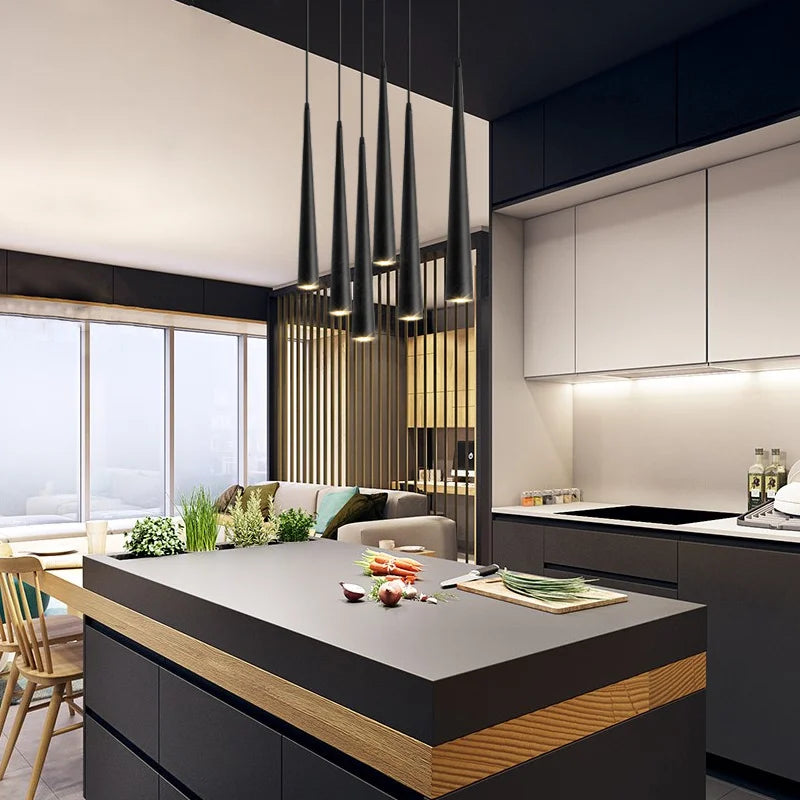 Dimmable Brushed Stainless Cone LED Pendant Light