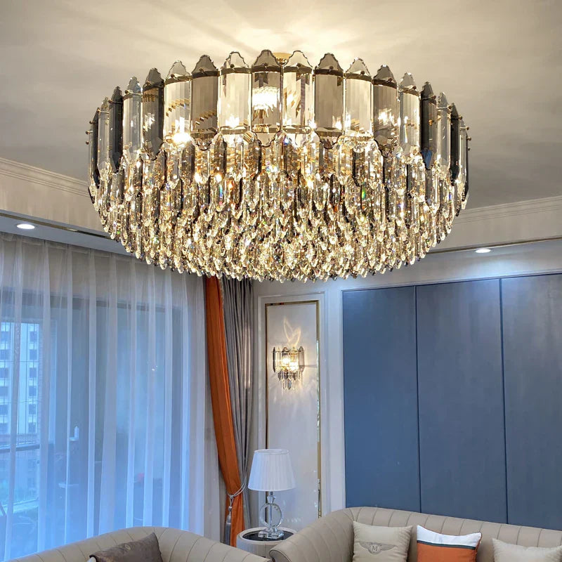 DecorBites™ Crystal Chandelier: Post Modern Luxury Living Room Light