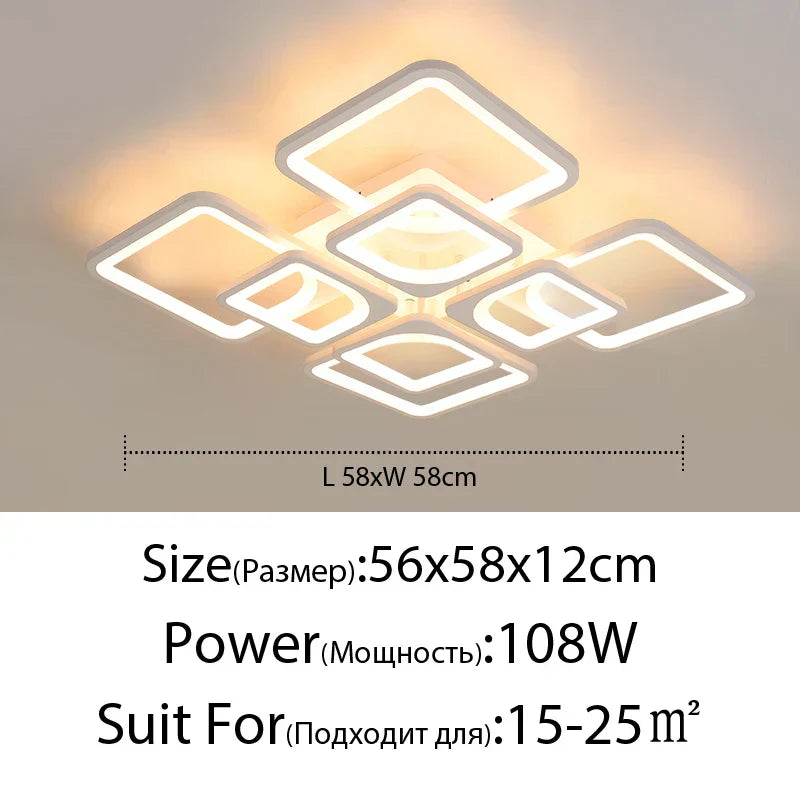 DecorBites™ Dimmable LED Chandelier for Bedroom Living Room Study, Modern Acrylic Lighting Fixture