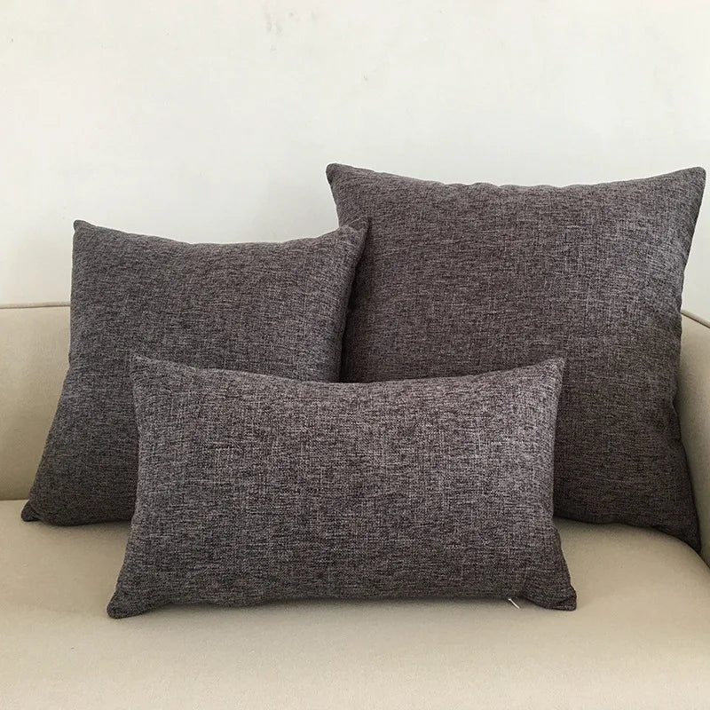 DecorBites™ Ivory Sofa Cushion Cover Solid Basic 30x50cm - 60x60cm
