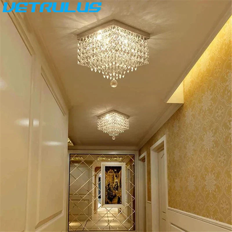 DecorBites™ Crystal LED Chandelier Ceiling Lamp for Luxe Home Decor