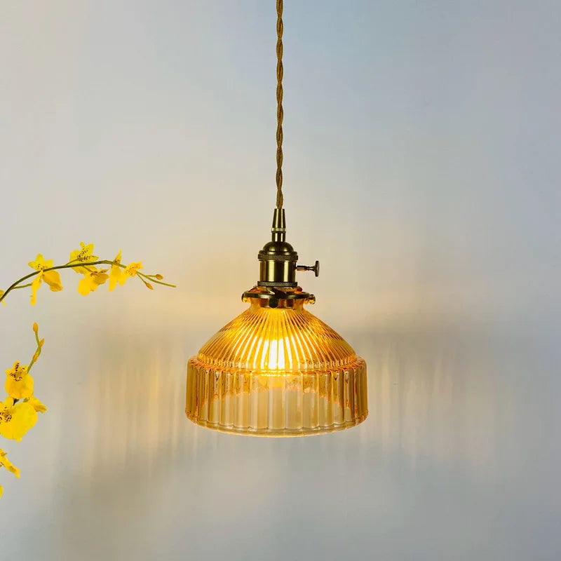 DecorBites™ Glass Hanging Lamp with Switch: Modern Nordic Copper Pendant Light Fixtures