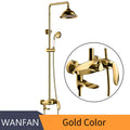 DecorBites™ طقم صنبور حائط لحوض الاستحمام من النحاس الأسود - رأس دش مطري، دش يدوي، مربع