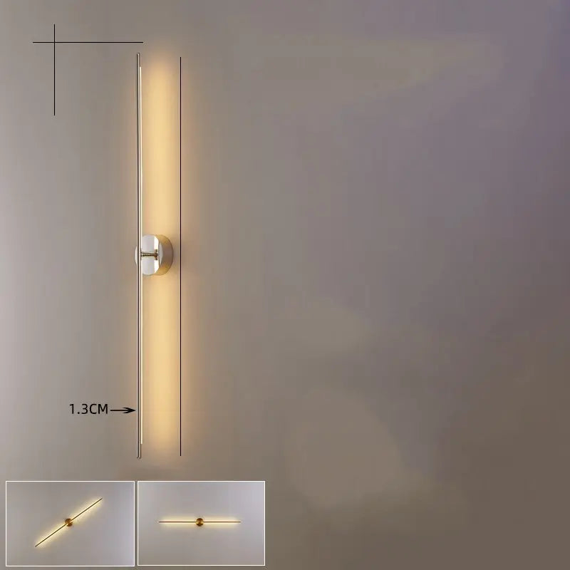 DecorBites™ مصابيح جدارية هندسية ذهبية لغرفة المعيشة وغرفة النوم، أضواء حائط بتصميم مرآة أمامية