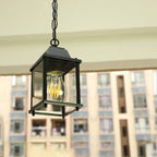 Black European Outdoor Lantern Pendant Light
