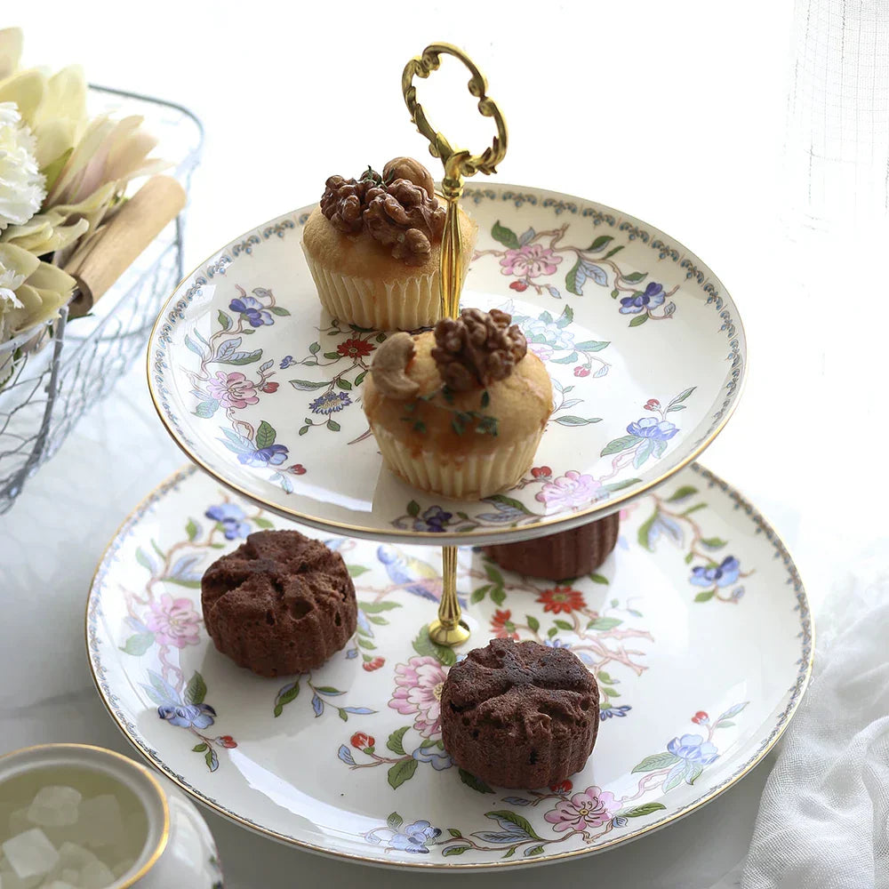 DecorBites™ Coffee & Tea Set: Cup, Saucer, Pot, Milk, Sugar, Plate, Tray, Teaware