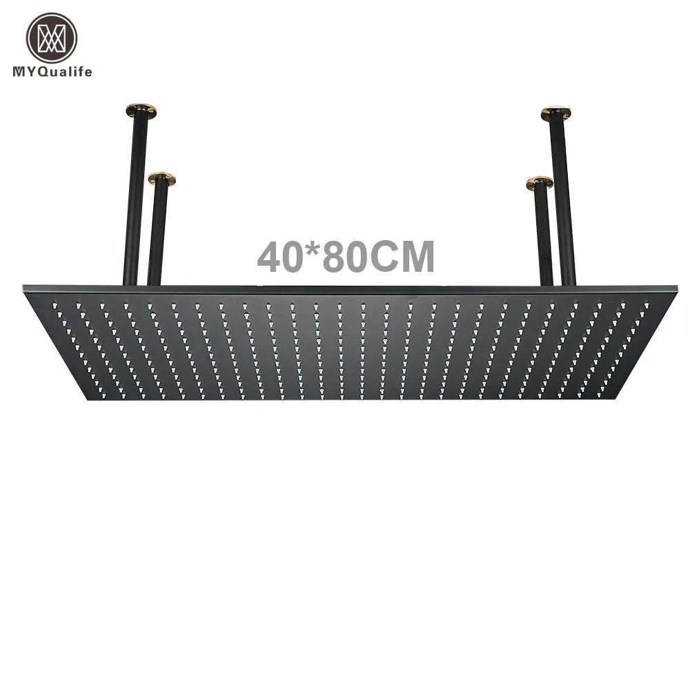 DecorBites™ 16"x32" LED Rainfall Shower Head - Color Changing Luxury Square Design