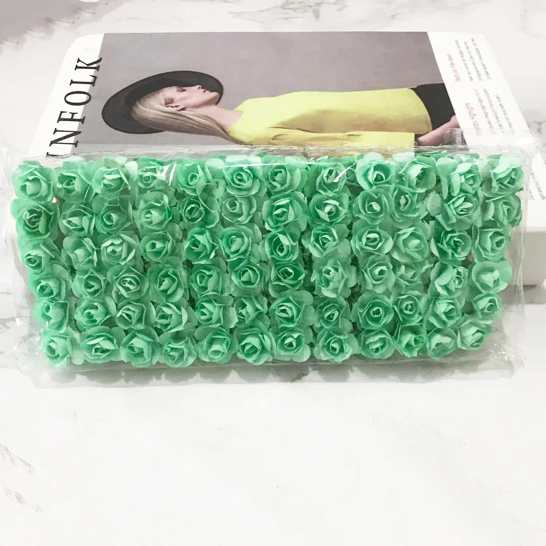 DecorBites™ 144pcs 2cm Artificial Paper Flowers for Wedding DIY Decoration