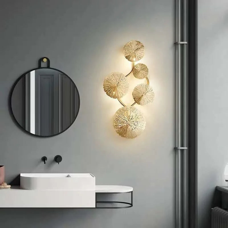 Applique murale DecorBites™ Industrielle Nordique Feuille de Lotus : Style Loft Rétro pour Maison, Hôtel, Couloir