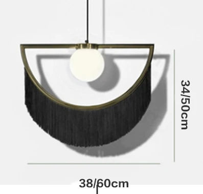 DecorBites™ Coloured Tassel Glass Ball Pendant Light for Boho Minimalist Style Bedroom & Restaurant