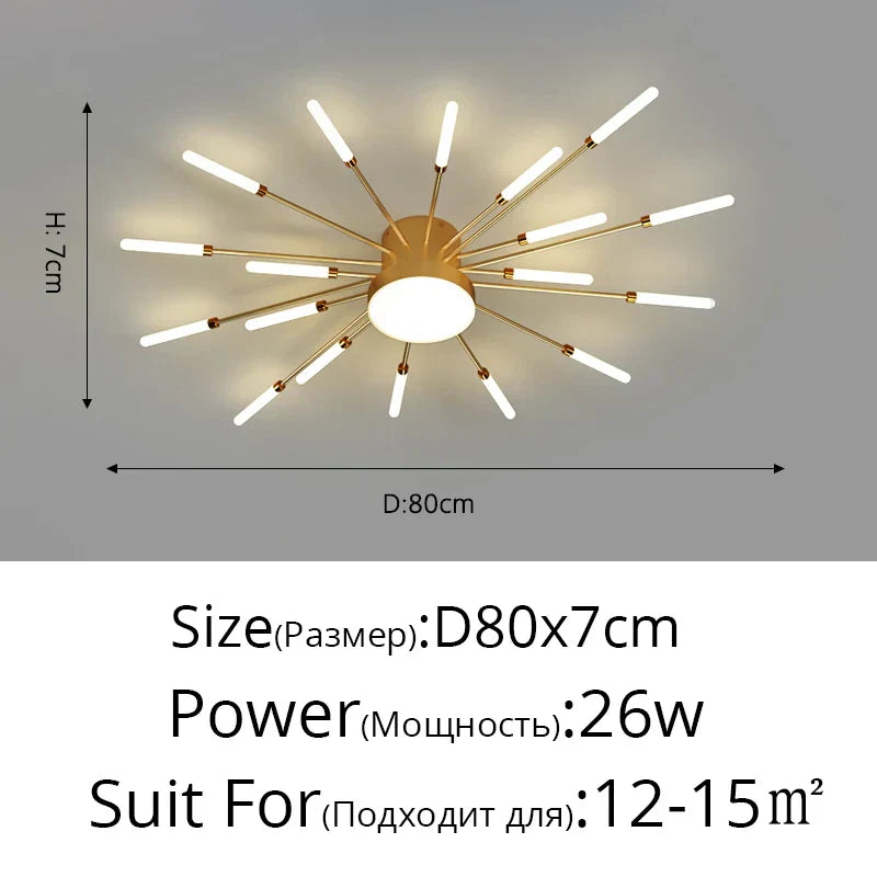 وحدة إضاءة سقف LED أكريليك DecorBites™ لغرفة النوم والردهة وغرفة المعيشة وغرف الأطفال، تصميم عصري لامع