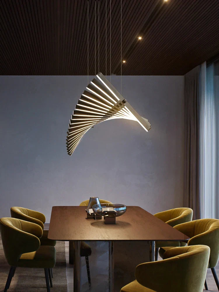 ثريا DecorBites™ Linear Fishbone: إضاءة غرفة الطعام والمكتب وغرفة المعيشة على الطراز الاسكندنافي البسيط
