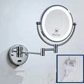 DecorBites™ LED Wall Mounted Makeup Mirror 8" Folding Cosmetic Mirror
