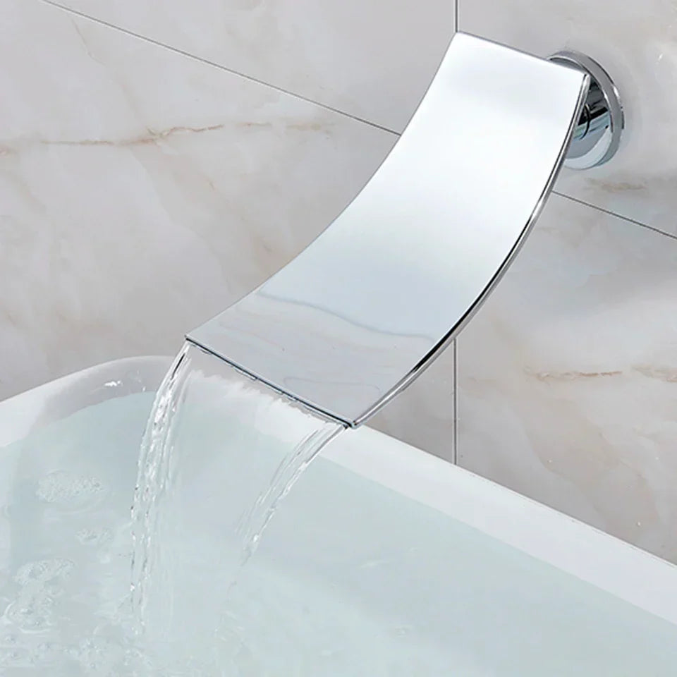 DecorBites™ Chrome Bathtub Faucet Mixer with Hand Shower Waterfall Spout