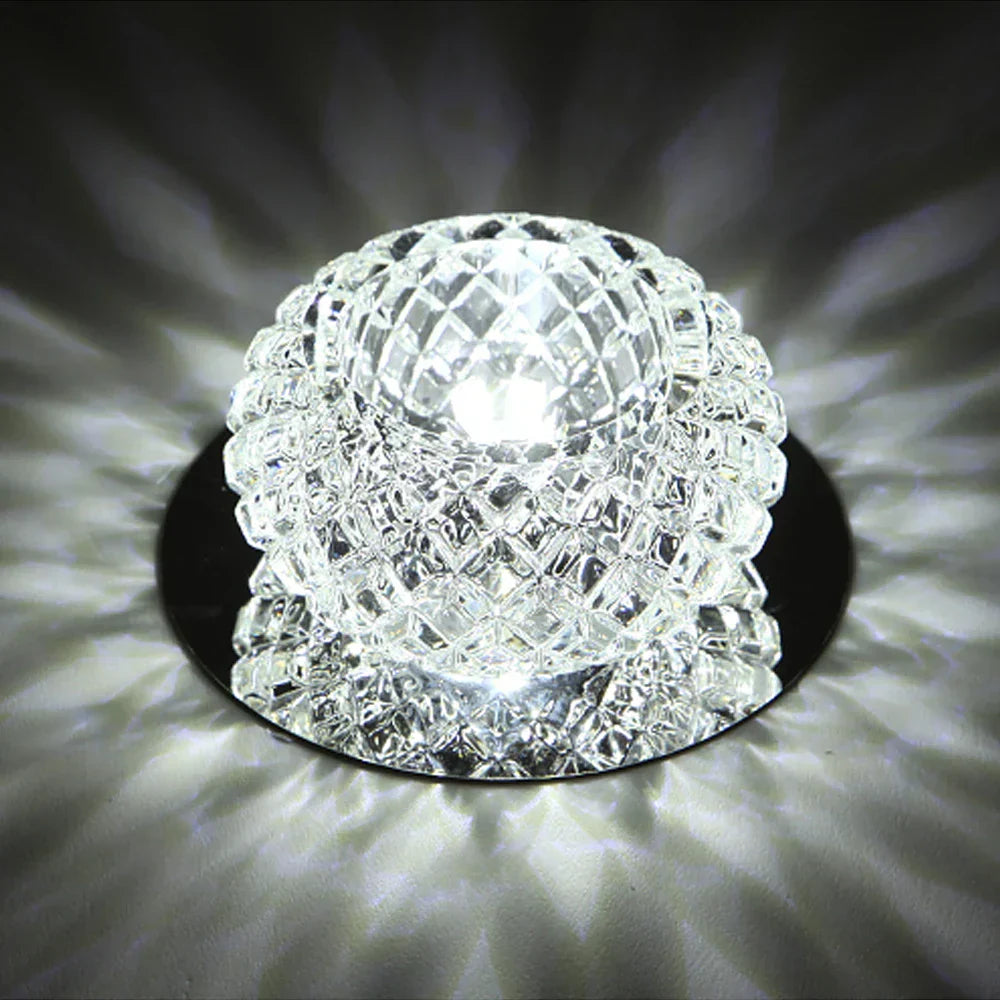 DecorBites™ Crystal LED Ceiling Chandelier for Aisle, Balcony, Porch, and Corridor Lighting