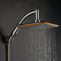 DecorBites™ 20cm Square Chrome Rainfall Shower Head with Arm