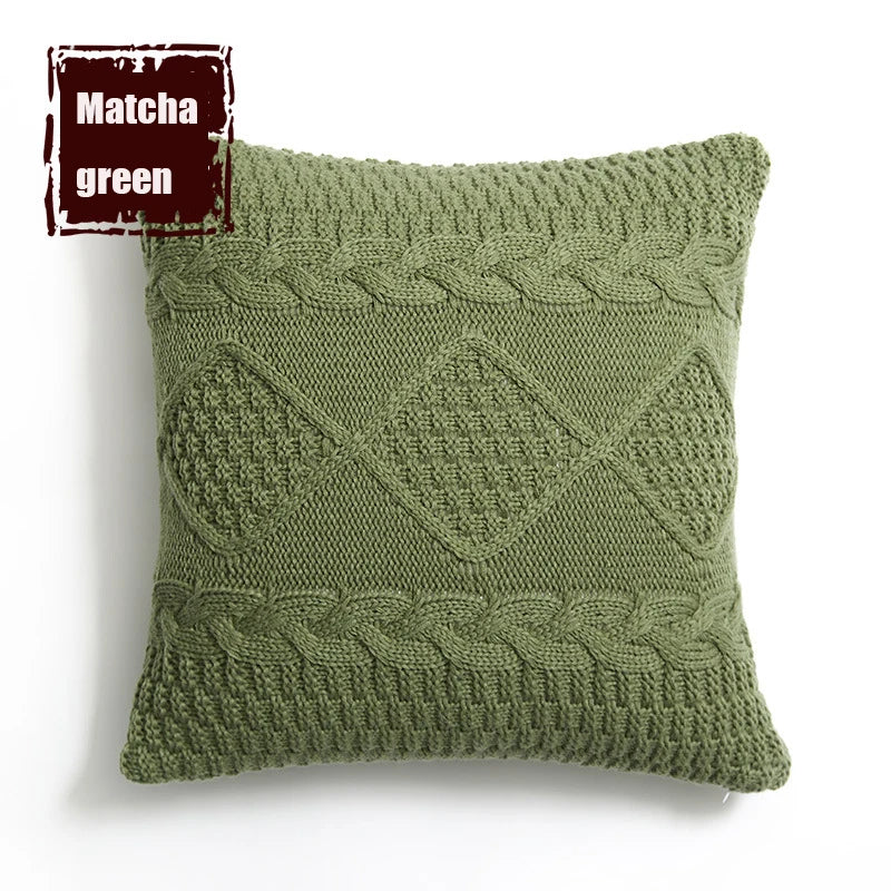 DecorBites™ Housse de Coussin en Tricot Losange : Housse de Coussin Décorative Super Douce pour la Maison