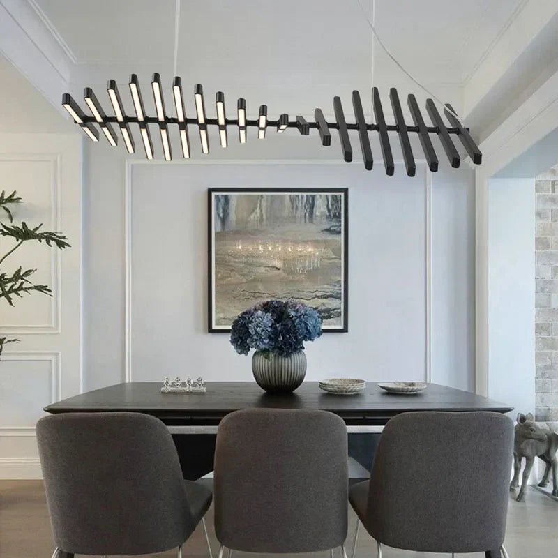 مصباح الثريا LED من DecorBites™: إضاءة معلقة بتصميم نورديك عصري للمعيشة، المطعم، البار