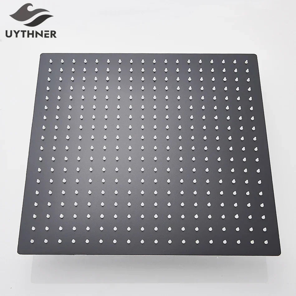 DecorBites™ 16 Inch Stainless Steel Chrome Square Rainfall Shower Head for Bathroom