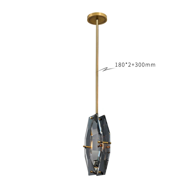 DecorBites™ Crystal Glass Pendant Lamp Luxe Chandelier for Bedroom Restaurant Kitchen Home