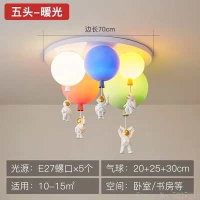 مصباح سقف LED على شكل بالون فضاء للأطفال من DecorBites™ - ديكور كرتوني إبداعي على الطراز الاسكندنافي