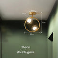 DecorBites™ ثريا كرة زجاجية ذهبية لغرفة المعيشة والمطبخ وغرفة النوم - 220 فولت 110 فولت